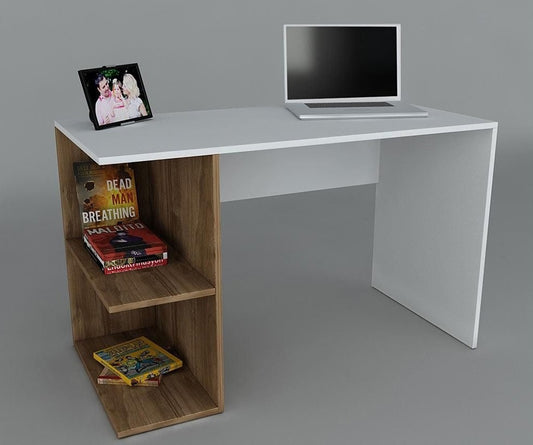مكتب بمقاس 120 × 60 × 75 سم - أبيض وخشبي - AZ1173