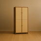 Beige Metal Locker Cabinet with Four Compartments 