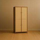 Beige Metal Locker Cabinet with Four Compartments 