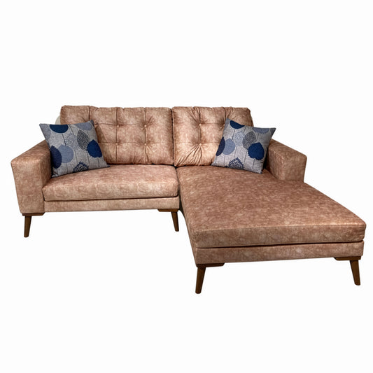 ركنة منزلية مودرن على شكل حرف L – خشب طبيعي – لون لايت كاميل – 205×175×85 سم – Cappuccino Mini
