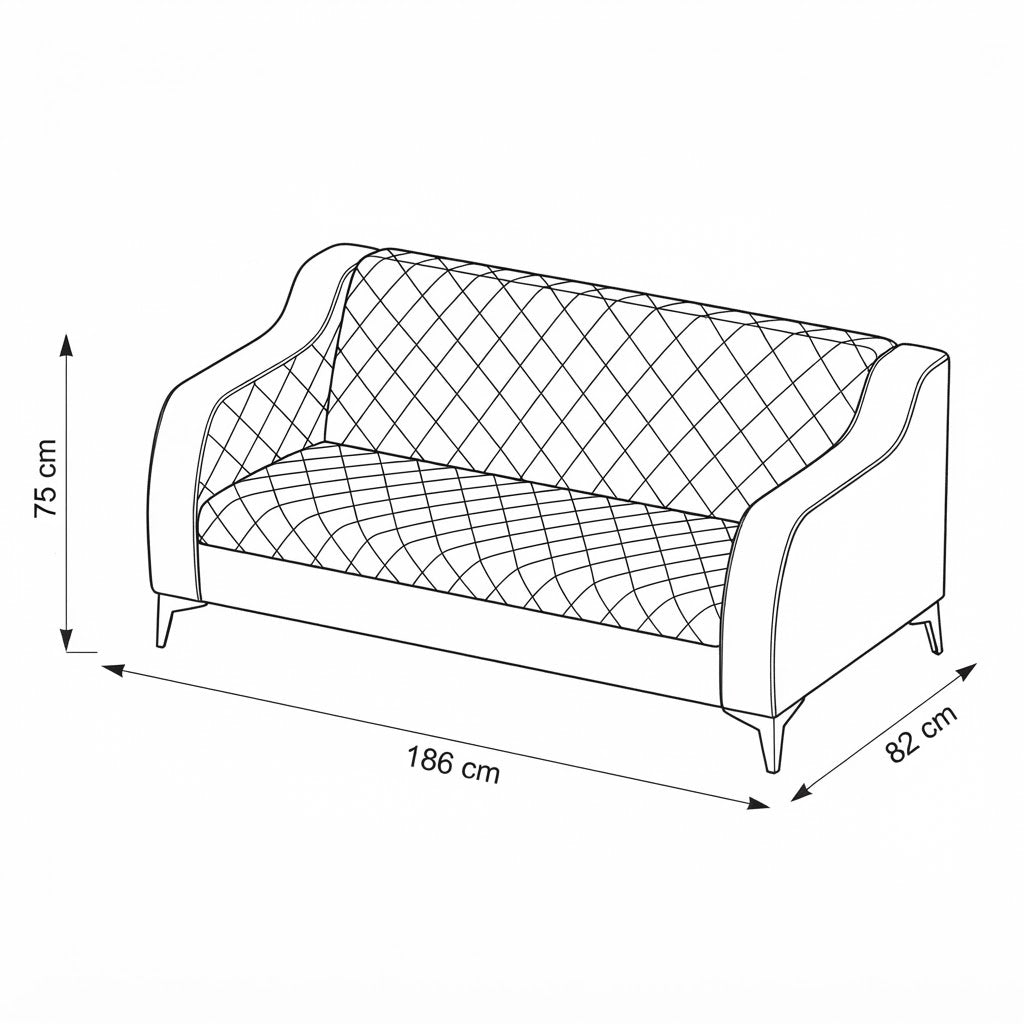 3 Seater Sofa – Black - HC304