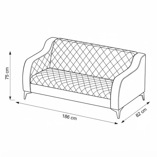 3 Seater Sofa – Black - HC304