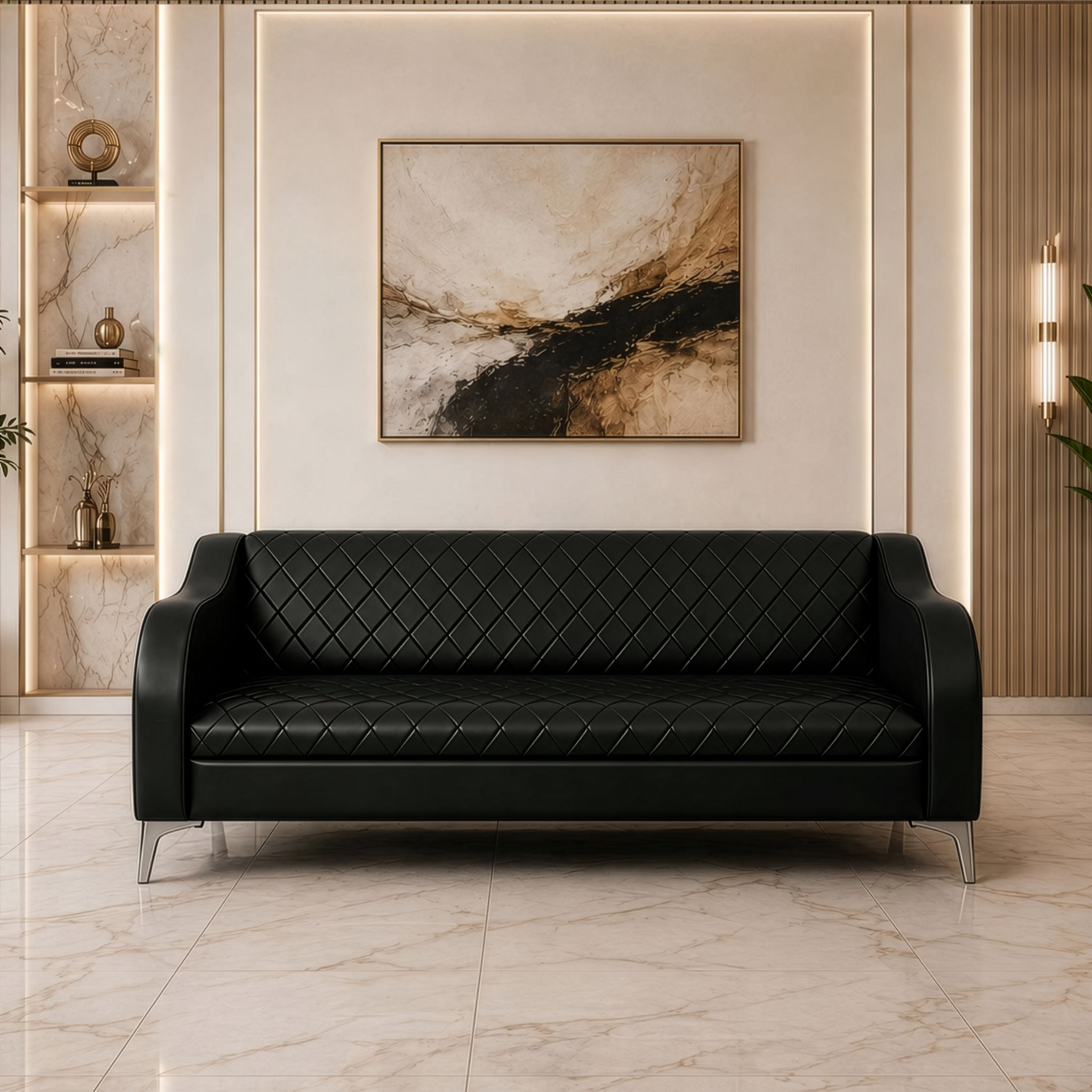 كنبة 3 مقعد – أسود - HC304