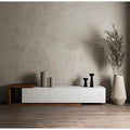 طاولة تلفزيون 160 × 30 × 35 سم – أبيض وبني – AZ30010