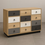Unit drawer, 120 x 40 x 75 cm - Wooden & black & white- AZ111258