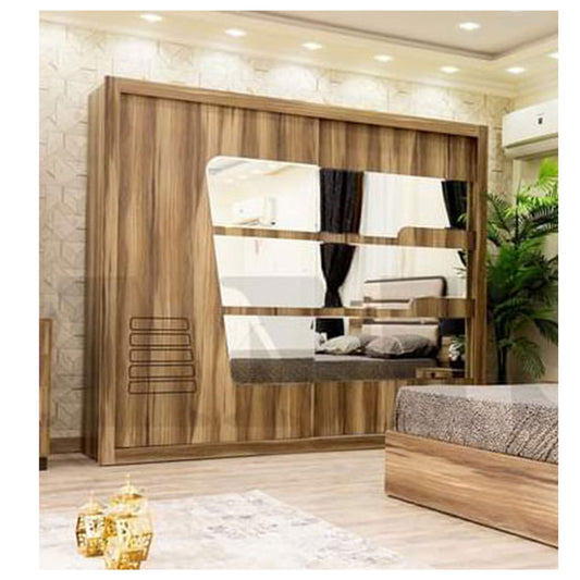 غرفة نوم مارسين (ألواح ميلامين MDF) – سرير 160 سم، تسريحة 100 سم، عدد 2 كومود 55 سم، دولاب 245 سم