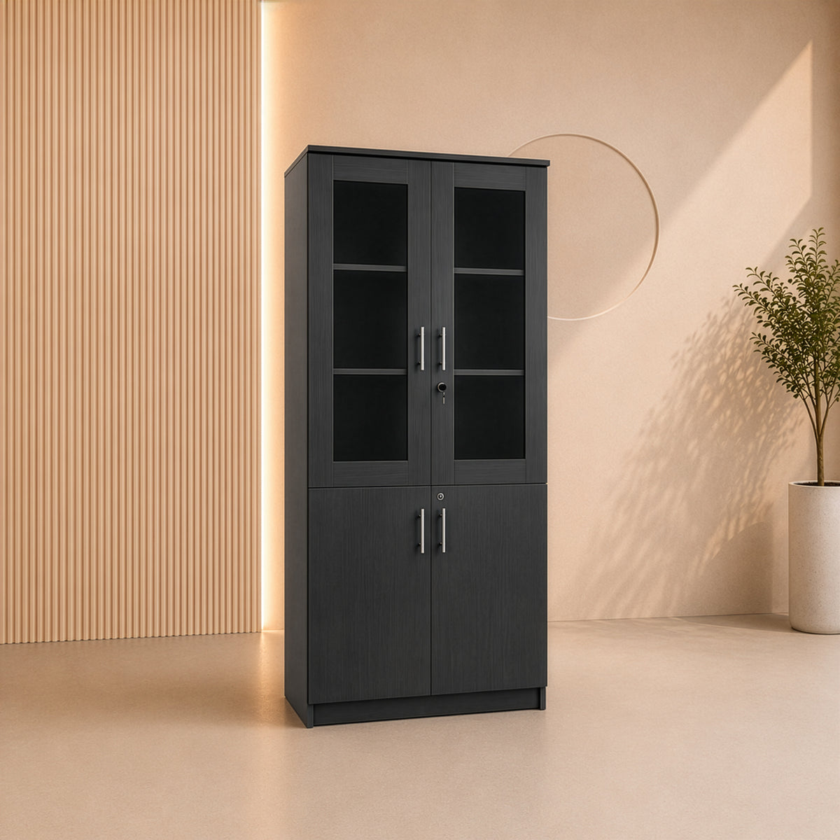 Bookcase 2 Doors - 200×80×40 cm – Gray – AZ50032