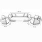 Modern Sofa Set 3 Pieces (Beech Wood, Plywood, Pine) – Color: Gray and Beige