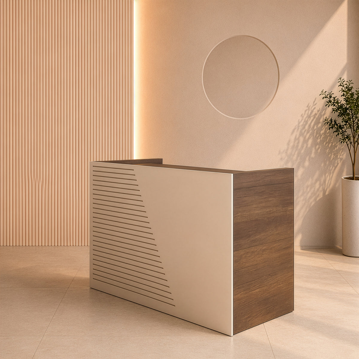 كاونتر 120×60×130 سم – بني وبيج – AZ50037