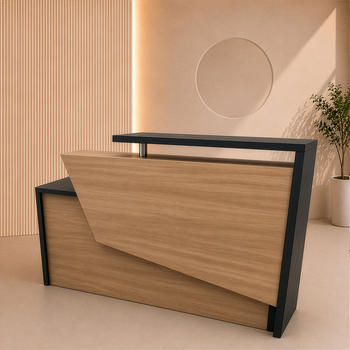 كاونتر 140 × 60 × 114 سم – خشبي وأسود – AZ50046