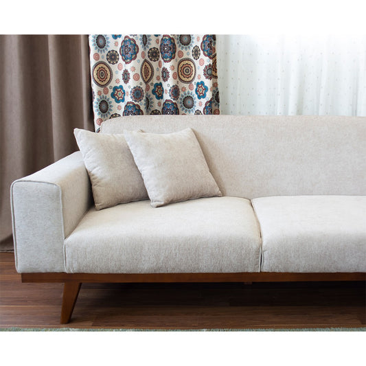 Modern L-Shaped Corner Sofa (Pine Wood, Plywood) Color: Light Beige – Tesla