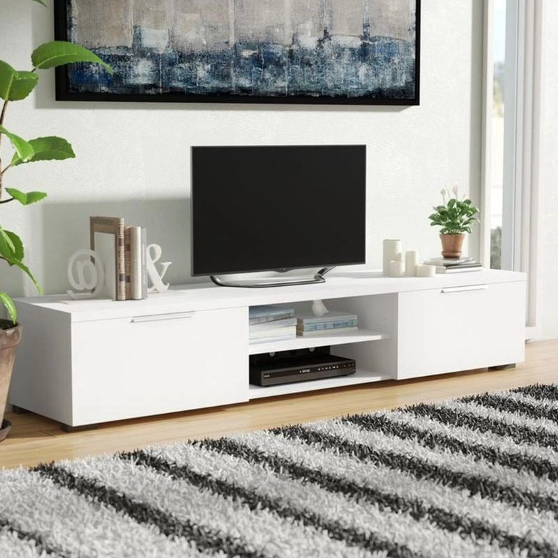 طاولة تلفزيون 160 × 40 × 45 سم – أبيض – AZ30012