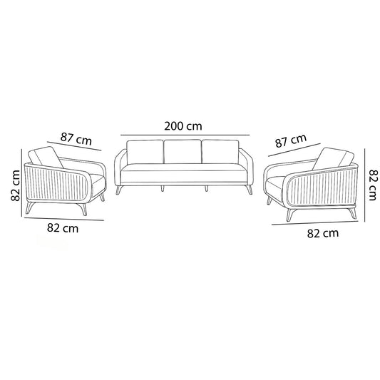 طقم كنب مكتبي – أسود  – أندلسي