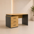 Desk 120 x 60 x 75 cm + Attached Drawer Unit - Grey and Wooden - AZ1059