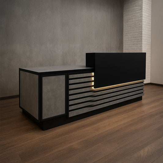 Reception Table 115 x 200 x 60 cm - Brown - AZ111208