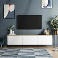 TV Table, 160 × 30 × 40 cm - White and Wooden - AZ30013