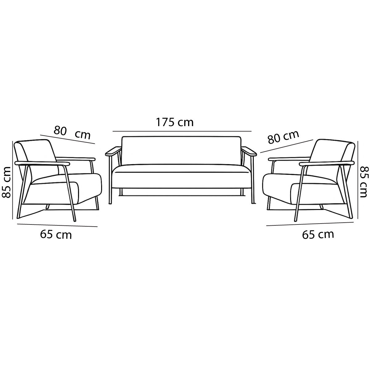 Office Sofa Set – Yellow Leather with Musky and mdf Wood - linda