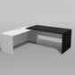 Desk 200 x160 x 80 cm - black& white - AZ1107
