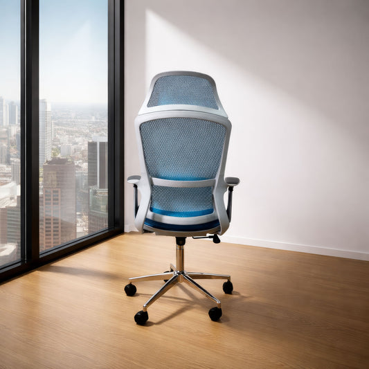 كرسي مكتب ظهر عالي 137×60×58 سم - أزرق - 834AG
