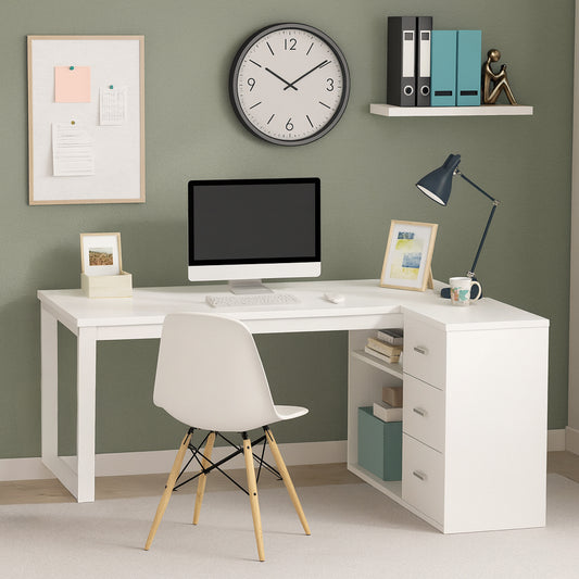 Desk 75 x 160 x 80 cm - White - AZ11157