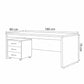Desk 180×80×75 cm + Mobile Drawer Unit – Beige – AZ50028