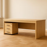 Desk 180×80×75 cm + Mobile Drawer Unit – Beige – AZ50028