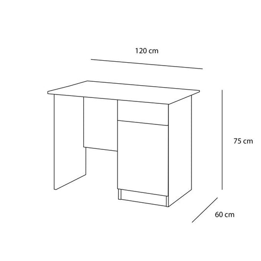 Desk 120 x60 x75 cm - wooden and  white - AZ1097