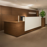 Reception Table 115 x 200 x 60 cm - Wooden and White - AZ111205