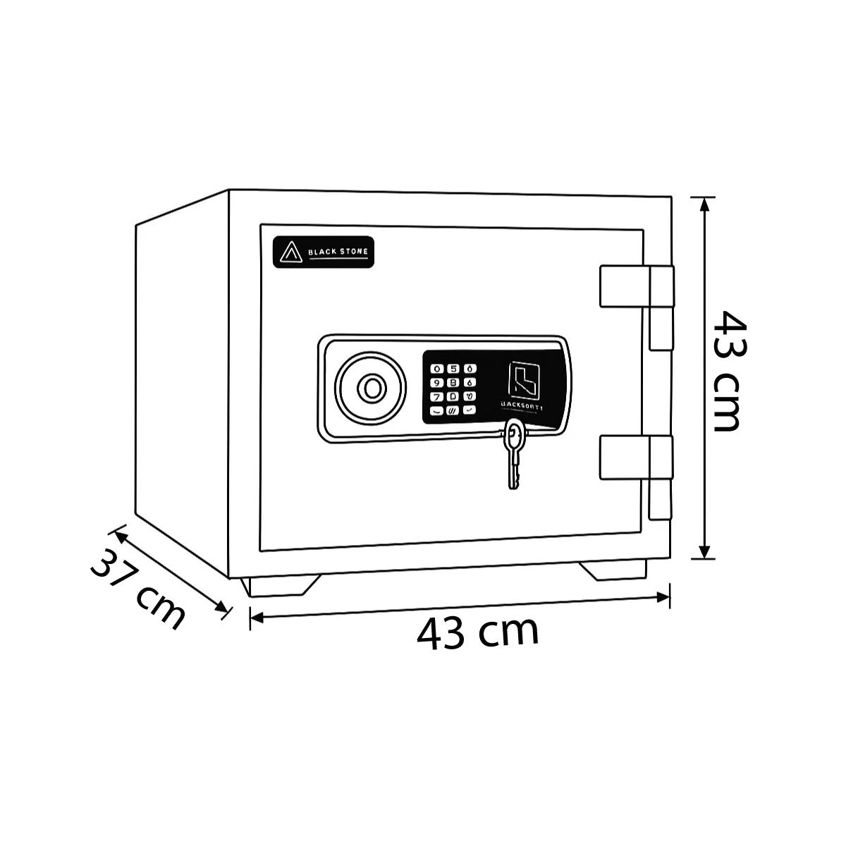 Fire Proof Steel Safety Box White 45 x 50 x 40 CM