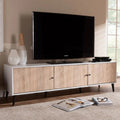 TV Table, 150 × 40 × 45 cm - Wooden and White - AZ30017