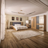 غرفة نوم مارينا (ألواح MDF) – سرير 180 سم، تسريحة 120 سم، عدد 2 كومود 60 سم، دولاب 260 سم