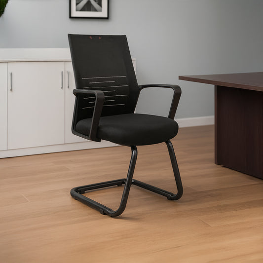 Modern Black Fixed Office Chair 90*59*51 CM - Black - 18890