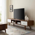 طاولة تلفزيون 160 × 40 × 45 سم – بني وأبيض – AZ30018
