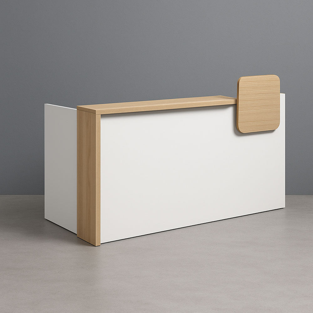 Reception Table 115 x 200 x 60 cm - Wooden and White - AZ111206
