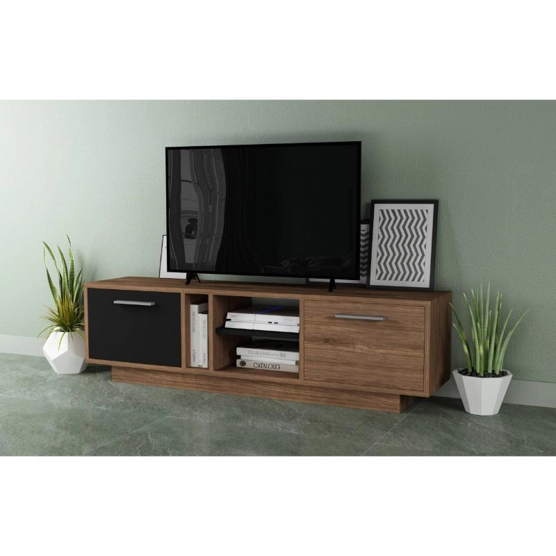 طاولة تلفزيون 140 × 30 × 40 سم – بني وأسود – AZ30019
