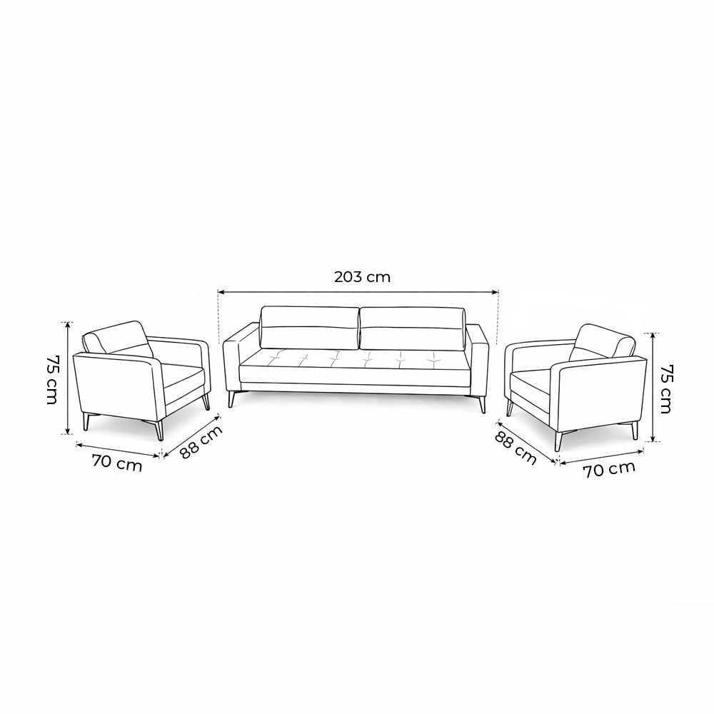 طقم كنب مكتبي- بني - چوليا 