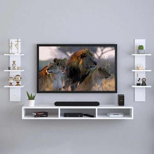 TV Table, 90 × 15 × 23 cm - White - AZ3002