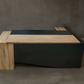 مكتب 200×160×75 سم + سايد + وحدة أدراج متصلة – أسود وبيج – AZ50019

