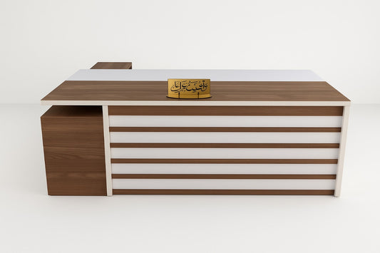 Desk 180 x 80 x 75 cm - Brown and white - AZ50018