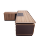 Desk 200×160×75 cm + Side Unit + Attached Drawers – Wooden – az50029