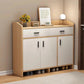 Shoe Cabinet, 160 × 35 × 100 cm - Beige and white  - AZ4001