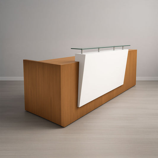 طاولات استقبال 115×200×60 سم - خشبي وأبيض - AZ120136
