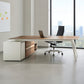 Desk 75 x 220 x 80 cm - Wooden and White - AZ11183