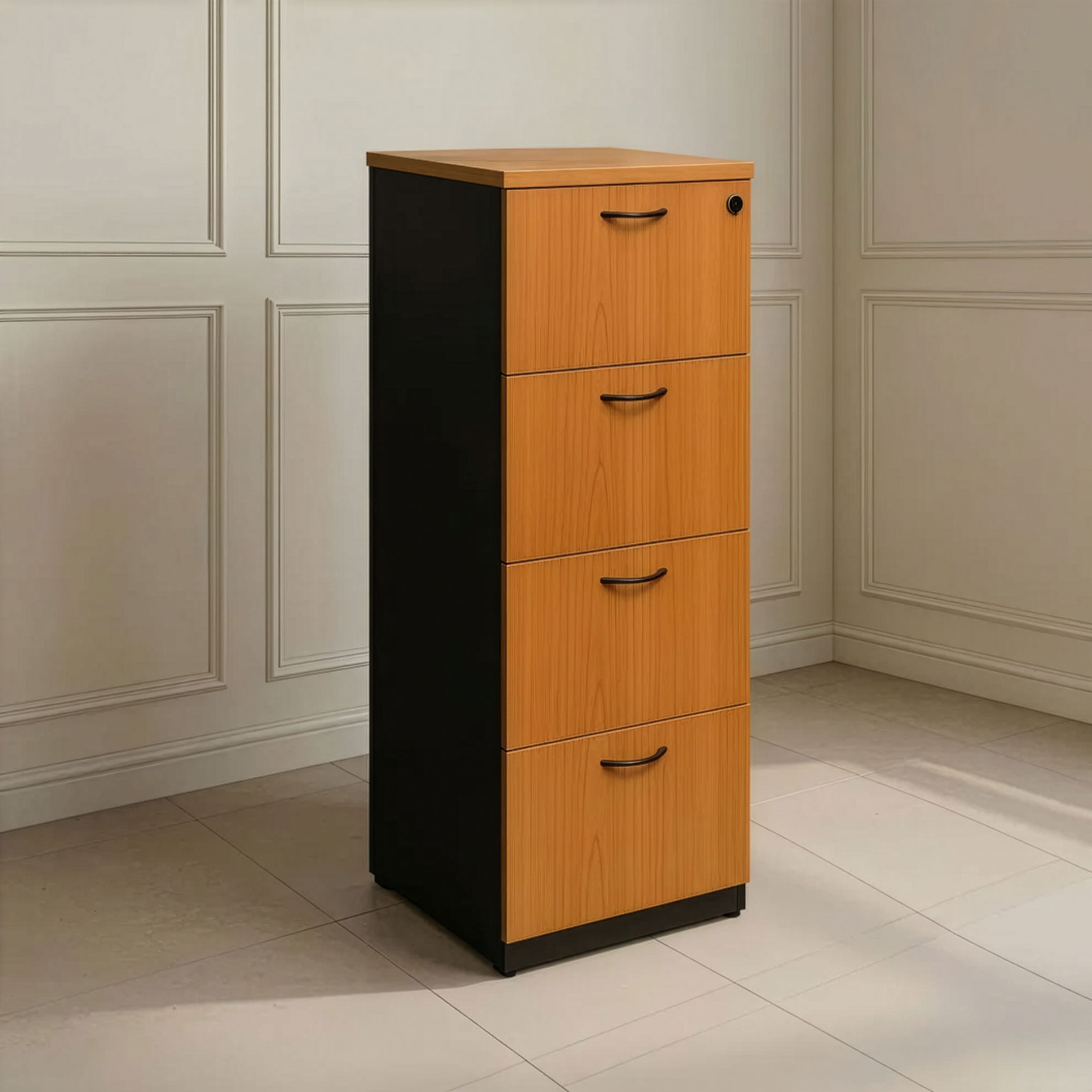وحدة أدراج، 50×50×135 سم – خشبي وأسود – AZ111259
