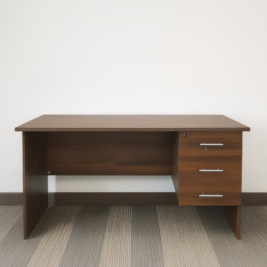 مكتب 100×60×75 سم + وحدة أدراج معلقة – بني – AZ5007

