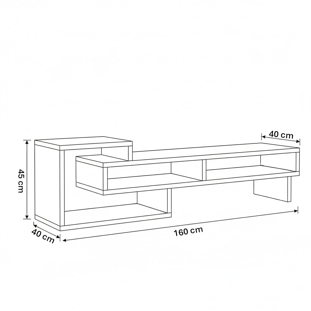 TV table 160 x 40 x 45 cm - White - AZ111340