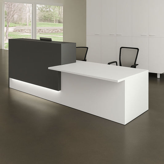 Reception Table 115 x 200 x 60 cm - Black and White - AZ111211