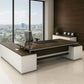 Manager's desk 200 x 80 x 75 - Brown and White - AZ1079