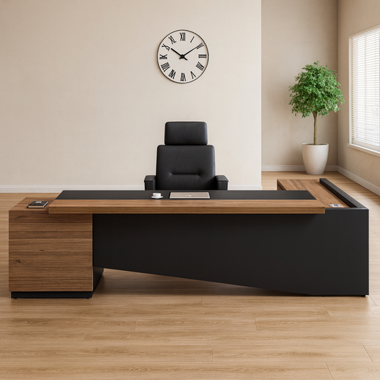 Manager's desk 220 x 75 x 70 - wooden & black - AZ1111