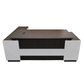 Desk 200×160×75 cm + Side Unit + Attached Drawers – White & Dark Gray – AZ50039